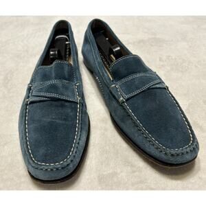 Facconable Shoes Women’s Size 7.5 M Blue Suede Slip On Italian Designer Loafers